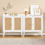 Buffet avec rangement, armoire à boissons avec portes en rotin, crédence pour la salle à manger, le salon, le couloir-107627070