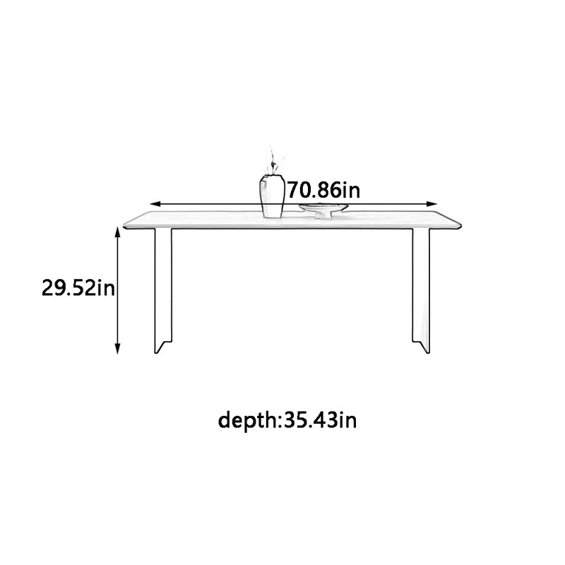Table de salle à manger Retro, H 29,52 po x L 70,86 po x l 35,43 po