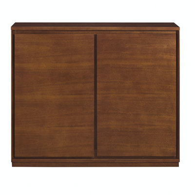 Wood Grain Sideboard With 2 Outlet Holes, 39"9.27"32.48", For Bedroom And Hallway Multifunctional Living Room Sideboard, Walnut - Colored Holes by George Oliver