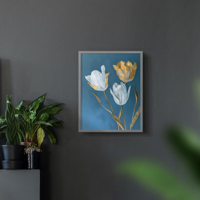 Série FLORAL Cxxxxi - Impression encadrée de qualité supérieure - Prêt à être accroché - Aucun clou requis