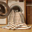 Machine Washable Horizontal Stripes Beige Area Rug-2126968990