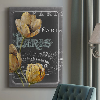 «Chalkboard Paris II», impression sur toile tendue