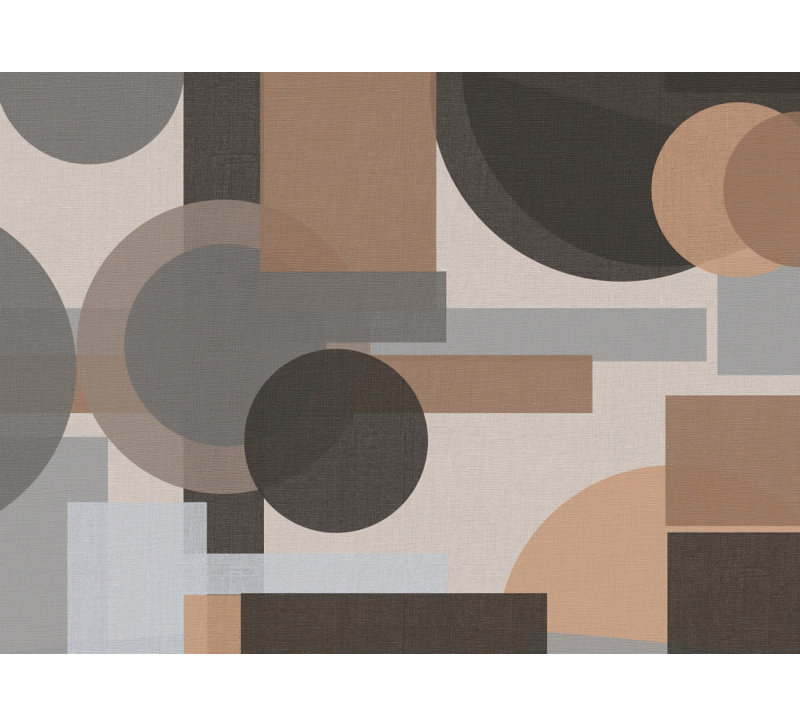 Neutral Geometric Layers by Josie George — Pattern Wall Art, 60 × 40, Framed Print, Gold