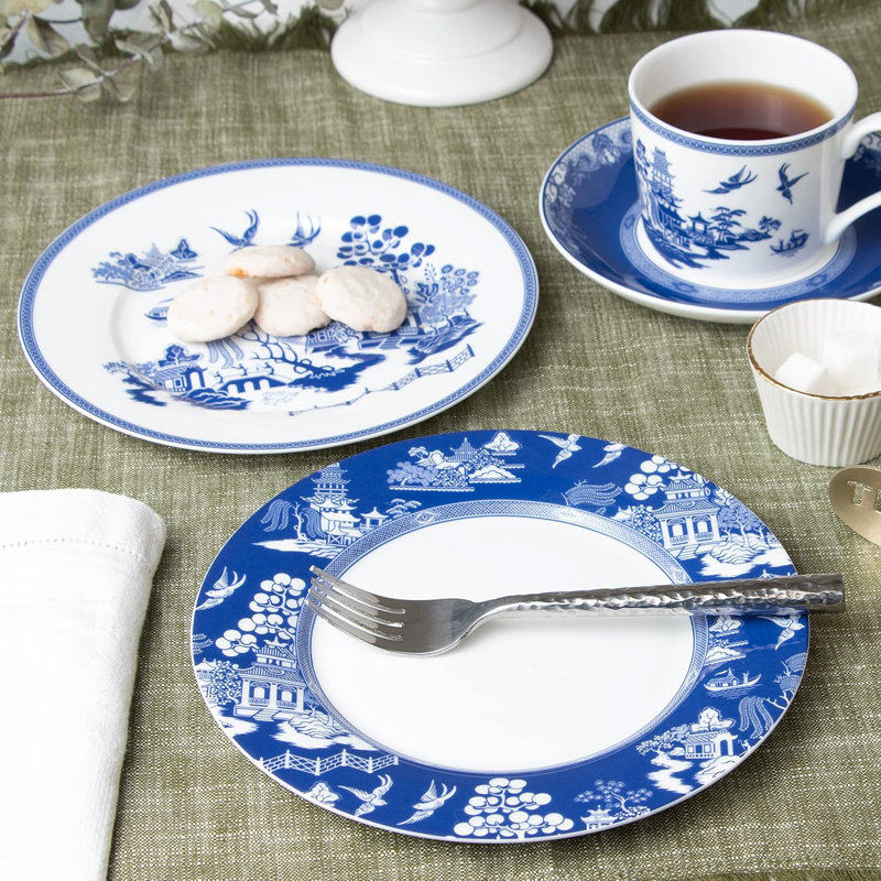 Ensemble de 4 assiettes à dessert / à salade de 7,5 po Blue Willow