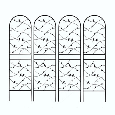 4 Pack Metal Garden Trellis 71" x 19.7" Rustproof Trellis for Climbing Plants Outdoor Flower Support Bird Deco