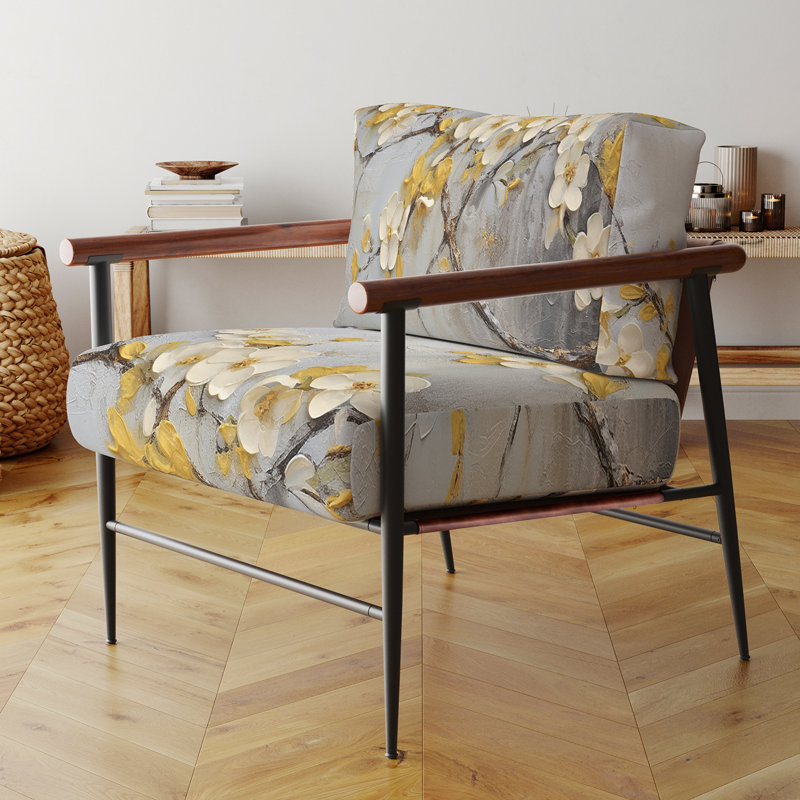 Cruse - Fauteuil d'appoint rembourré Apple Blossom, Doré