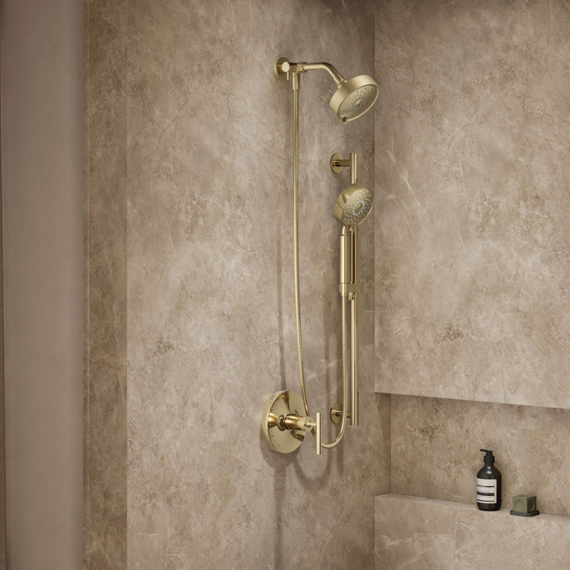 Kohler Purist Performance Showering Kit, 2.5 GPM Multifunction Showerhead and Handshower Package, Three Spray Settings