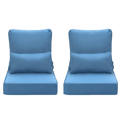 Coussin de siège et de dossier extérieur Lucy (ensemble de 2 sièges, 2 dossiers, 2 coussins)