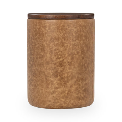 Table d'appoint en cuir véritable Andra
