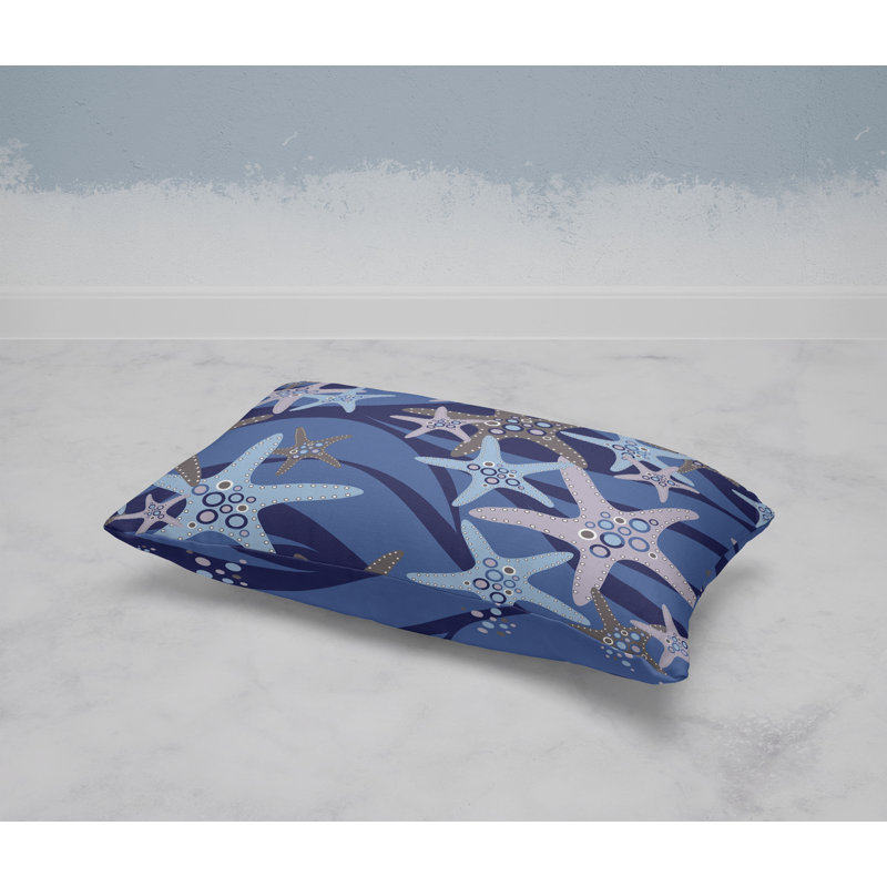 Coussin Starfish Sway, Bleu / gris
