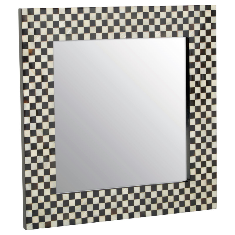 Circe Framed Wall Mounted Accent Mirror in Black/White