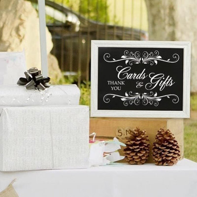 Ensemble de 3 affiches de mariage campagnard Hosley - Réception, cartes et cadeaux, enseignes de direction de mariage pour les événements intérieurs / extérieurs, décor de table rustique, décoration d'événement rustique, présentoir de table