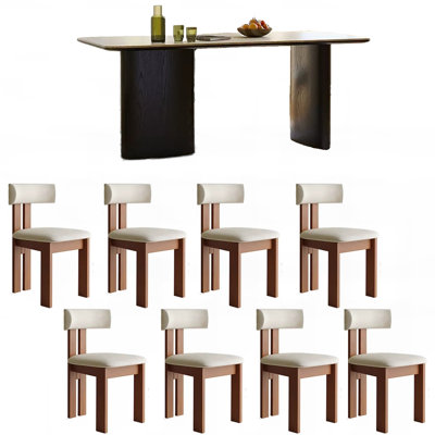 Retro simple rock plate dining table sets.