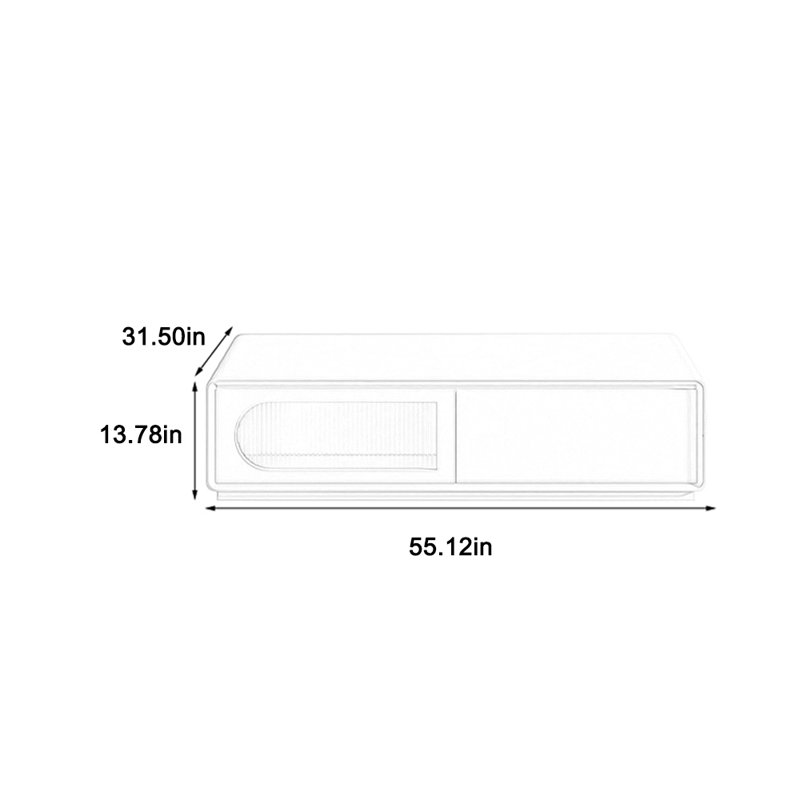 Table basse en bois massif crème Minimalisme, H 13,78 po x L 55,12 po x l 31,5 po
