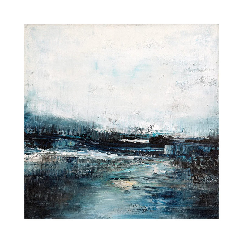 Soft Blue Riverbed 1 Piece Wrapped Canvas Painting, 30.48cm H x 30.48cm W