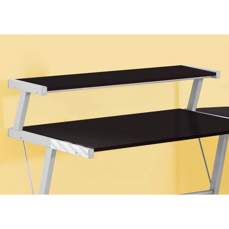 Bureau d'ordinateur d'angle, bureau en L avec pieds en métal