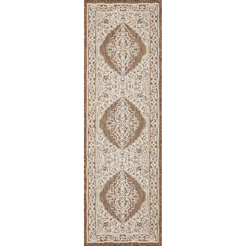 Tapis d'intérieur / extérieur brun Sophie, Tapis de couloir 2 pi 3 po x 7 pi 3 po