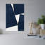 Navy Blue Abstract Shapes Abstract Contemporary Wall Art Print 1 Piece Wrapped Canvas Wall Art-1878986143