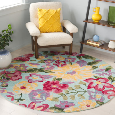 Easy Care 306 Area Rug In Blue / Pink