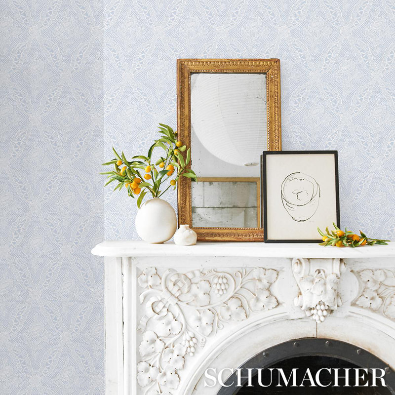 Cosette Lace Wallpaper, Blush