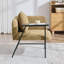 Chaise de bureau en lin rembourrée avec plateau et table d'appoint-1185713378