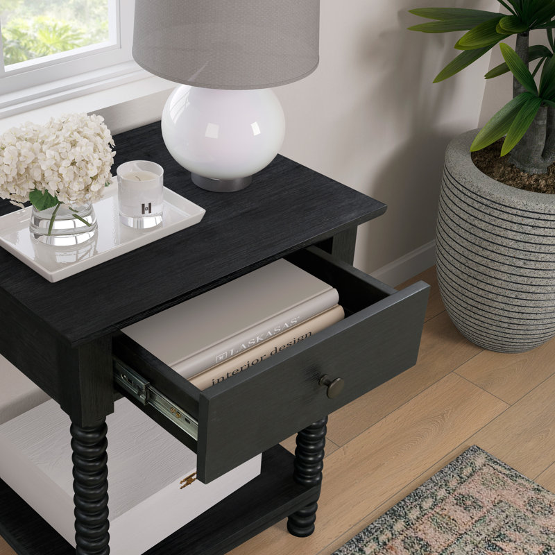 Azella 1 Drawer Nightstand, Alto Black