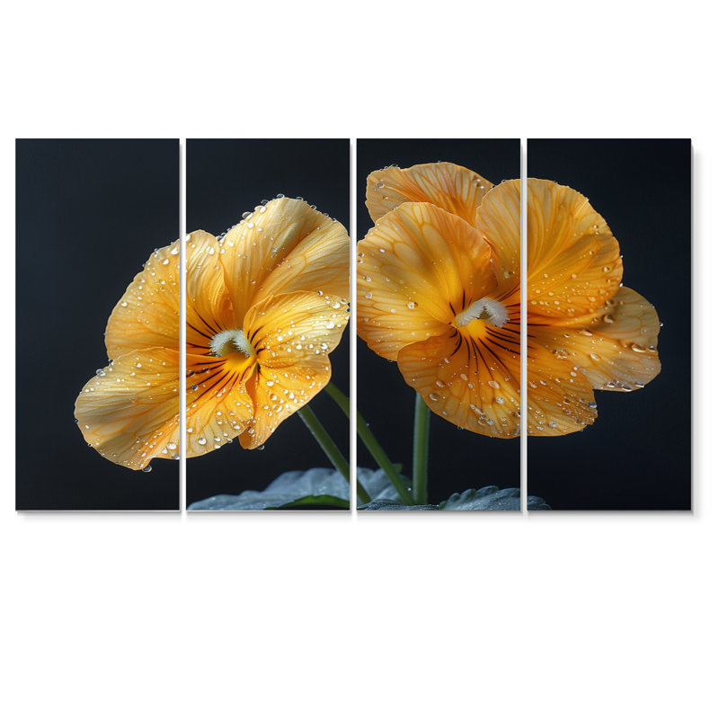 Ensemble d'art mural sur toile Nolle - Pansies, H 32 po x l 64 po