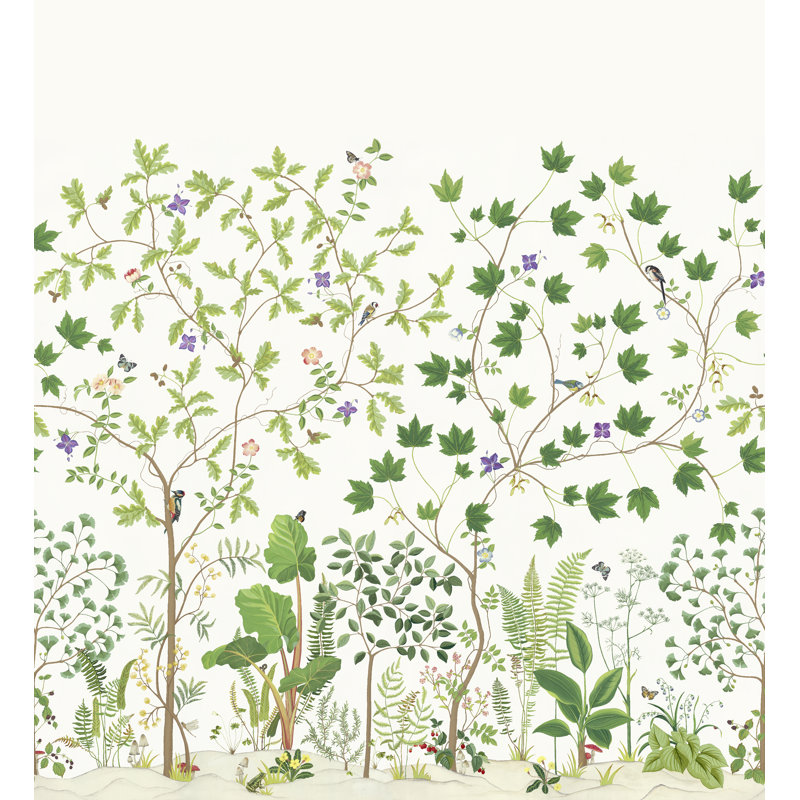 Sycamore and Oak Wallpaper, Botanical Green