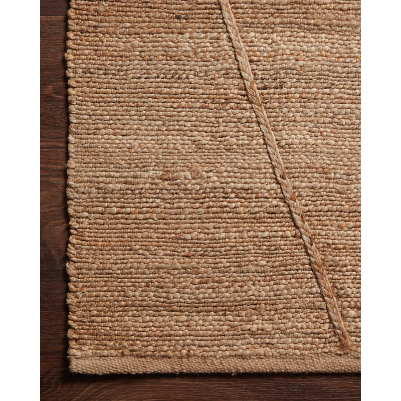 Bement Geometric Handmade Natural Area Rug, Rectangle 2'6" x 7'6"