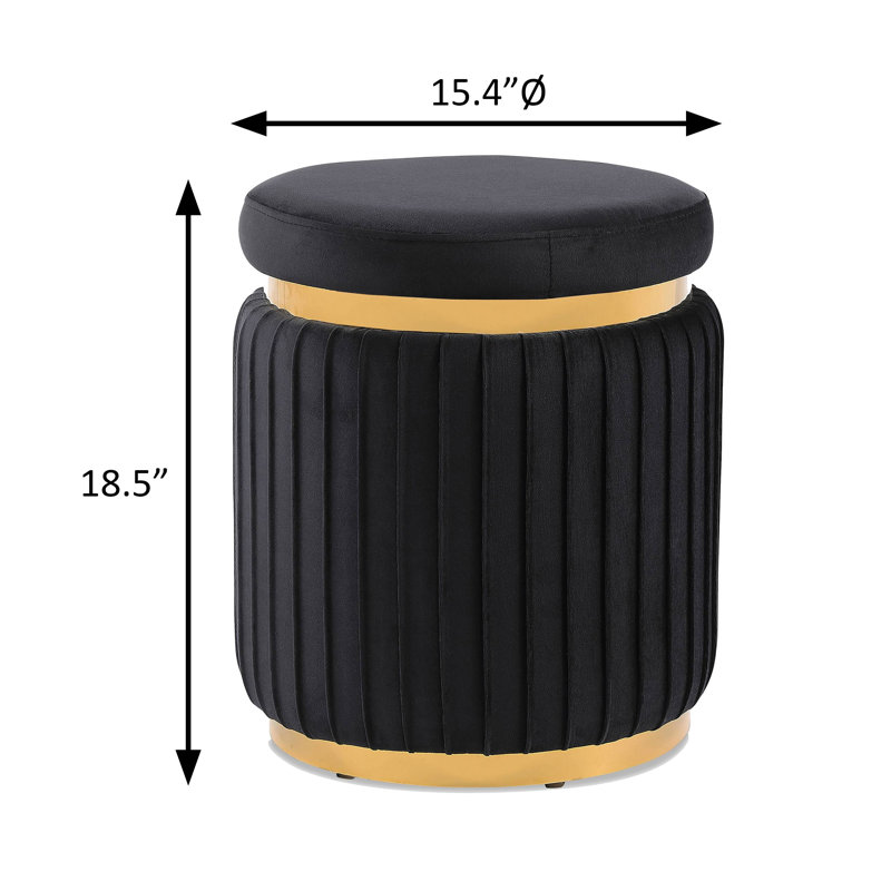 Tabouret l 15,4 po contemporain, noir, Noir