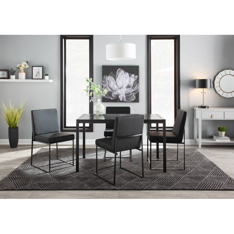 Brieon High Back Upholstered Chair (Set of 2), Black