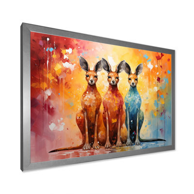 Kangourou coloré, esprit V sur toile