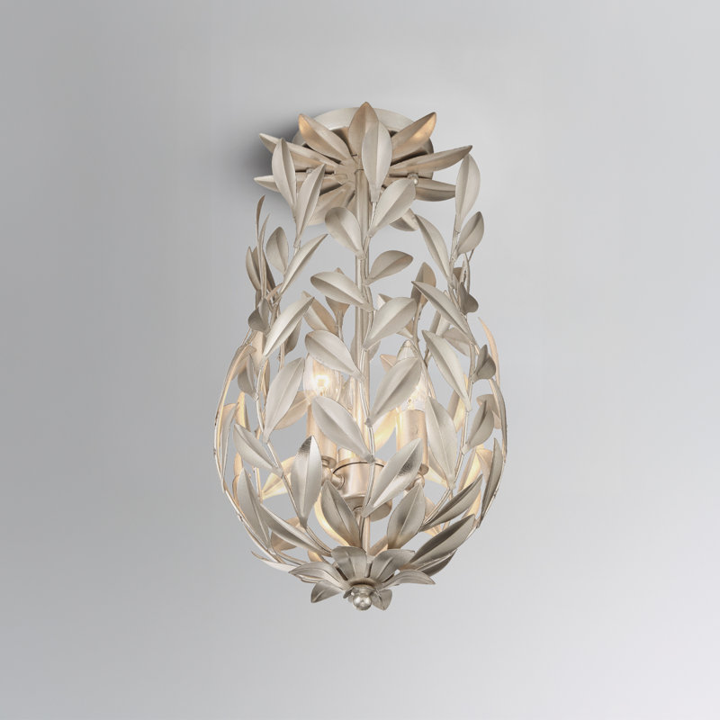 Plafonnier semi-encastré 3 lumières Taliaferro, Argent argent