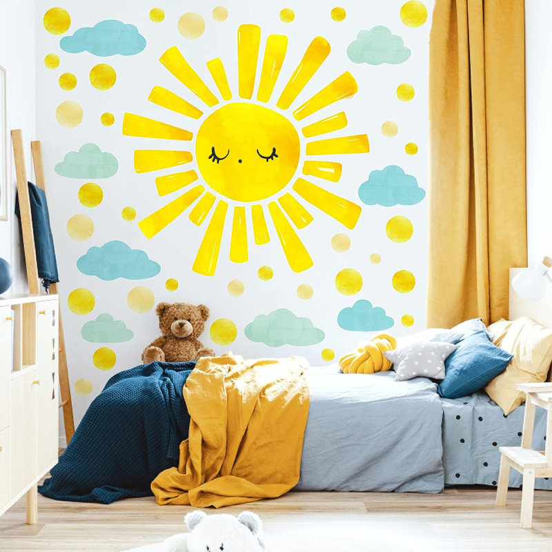 Adhésif décoratif grand soleil 65 pièces