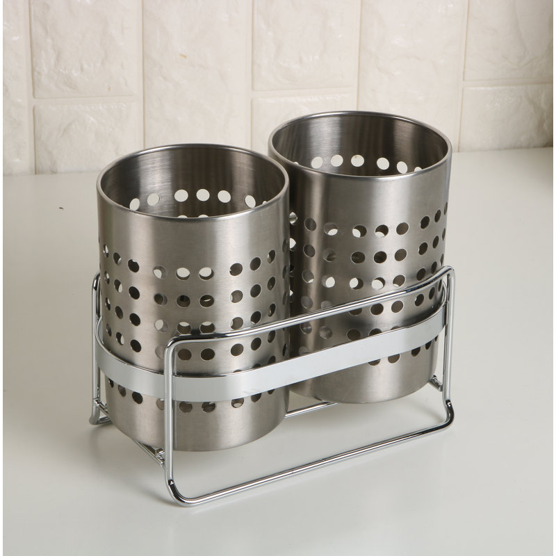 Stainless Steel Square Utensil Storage Set