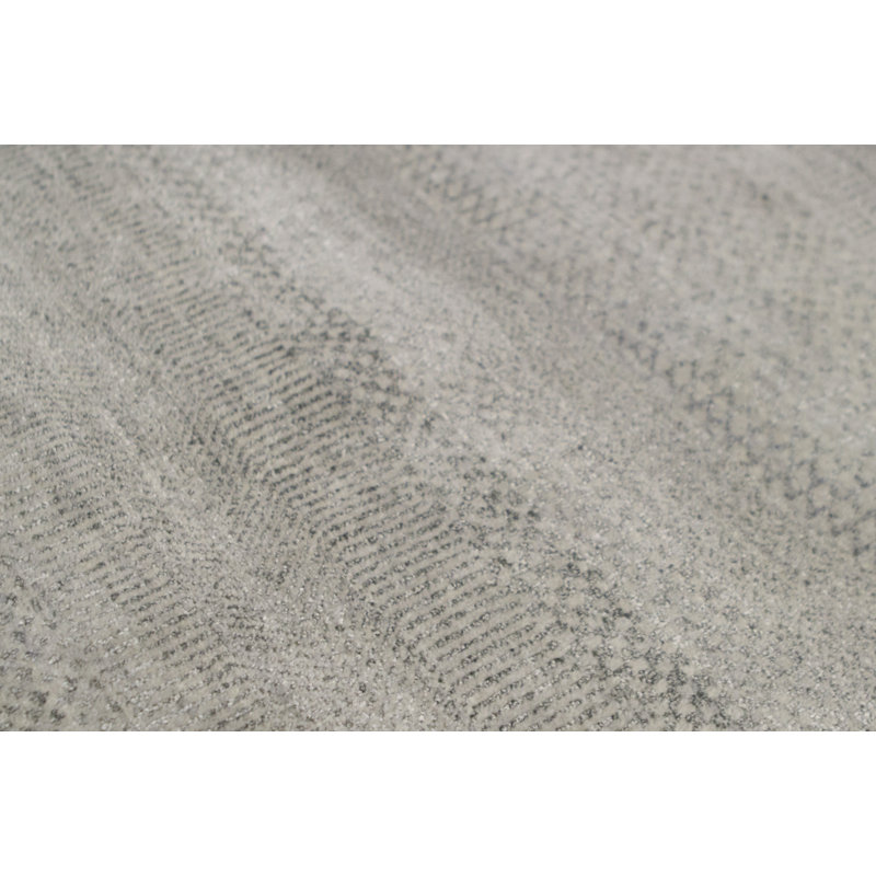 Tapis gris et argent noué à la main de haute qualité