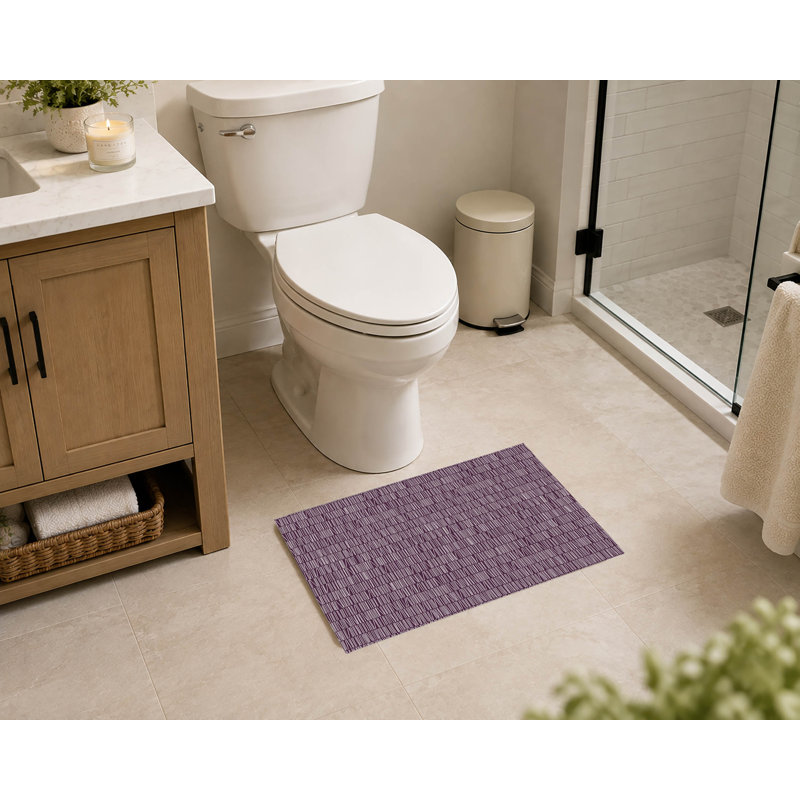 Tapis de toilette rectangulaire antidérapant, 34" W x 21" L, Eggplant