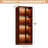 Walnut Finish Glass Display Cabinet with Shelves for Collectibles, 4-Tier Wood Curio Cabinet with Storage and Glass Doors, Mid Century Modern Hutch Cabinet for Living Room and Kitchen, Brown 