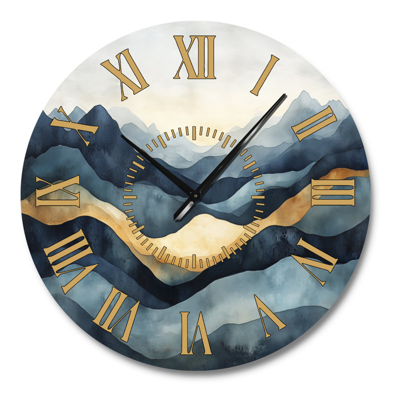 Horizon Bold Earth - Horloge murale moderne en métal silencieux, Grand