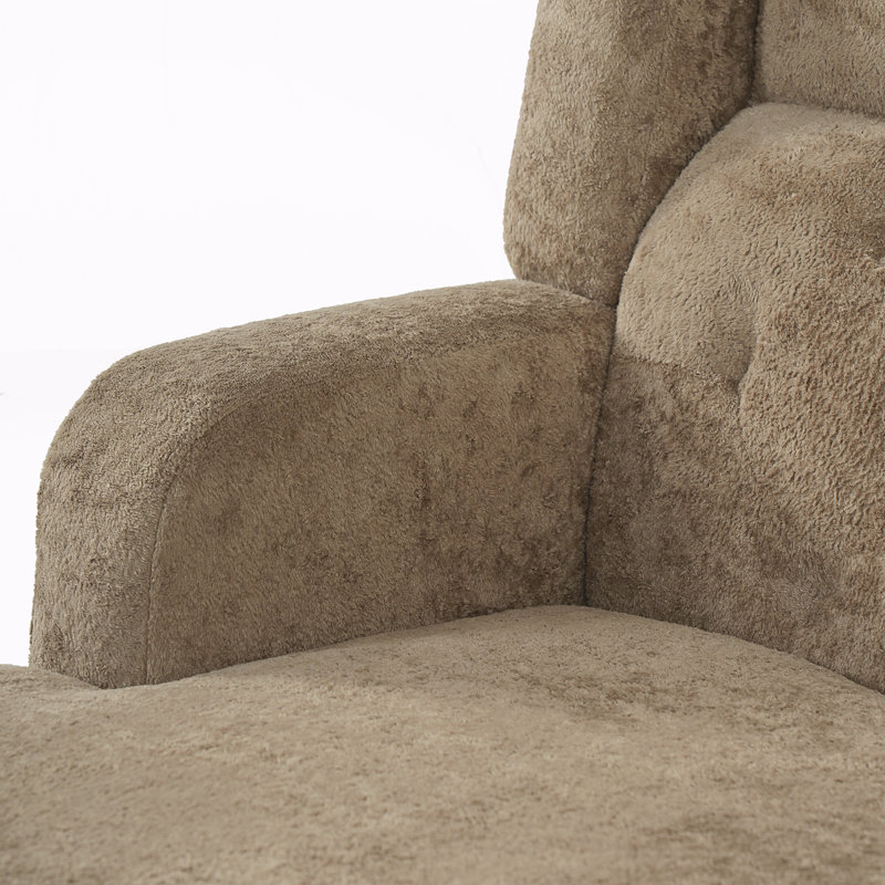 Fauteuil d'appoint rembourré pour le salon et la chambre à coucher, Brown Fabric