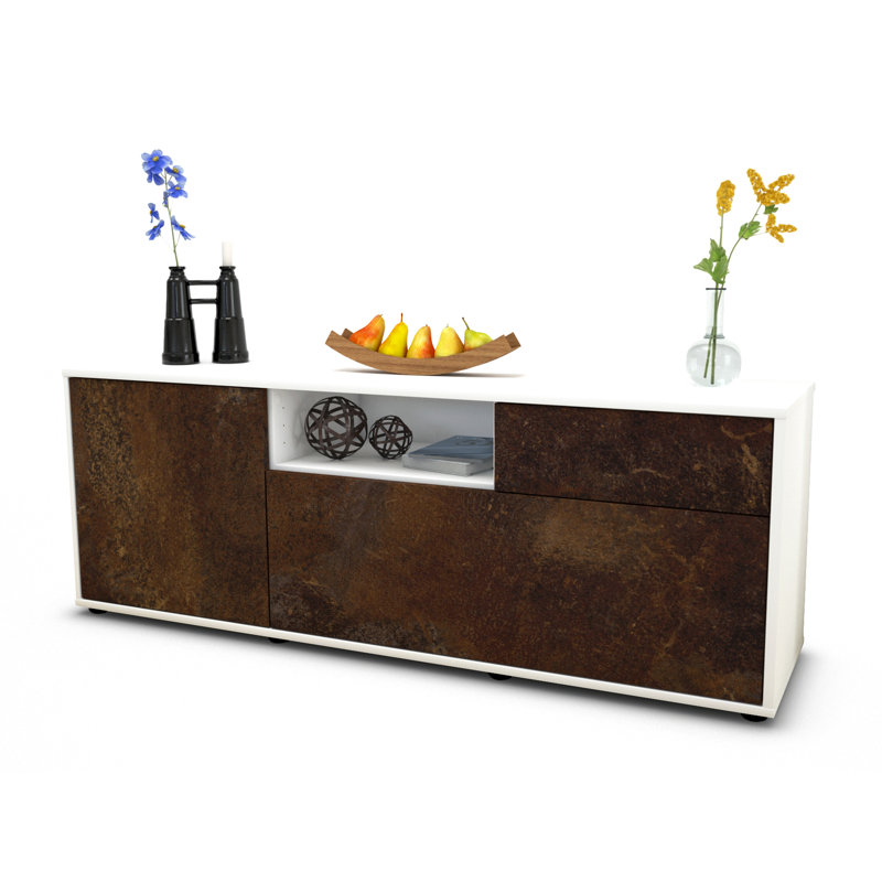 Wyckoff Unfinished TV Stand for TVs up to 60", Rust / Matte White