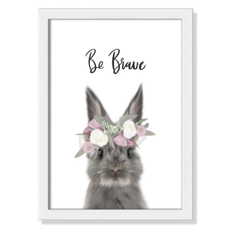 Le lapin est courage, H 15 po x l 11 po x P 1,19 po, Encadré de boîte blanc