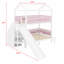 Lit superposé de style maisonnette avec glissade, escalier de rangement et garde-corps de sécurité-1994098356