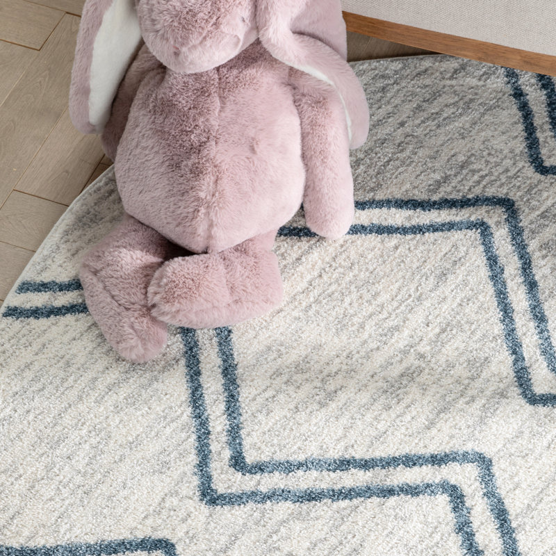 Anyieth Geometric Indoor Rug, Round 4'