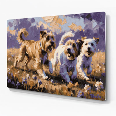 Chiens, terrier tibétain, art mural en métal noir