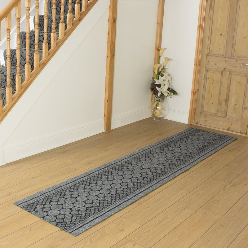Angie Grey Hallway Runner Rug – Hardwearing, Non-Slip & Durable Carpet for Hall, Kitchen & Corridor, Runner 300cm x 66cm