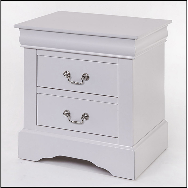 2-Drawer Nightstand, White