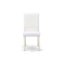 L'ensemble de salle à manger 5 pièces comprend une table de salle à manger ronde avec piédestal et 4 chaises Parson revêtues de similicuir blanc, 42 x 42 po, lin blanc-655403505-655403504-589976459