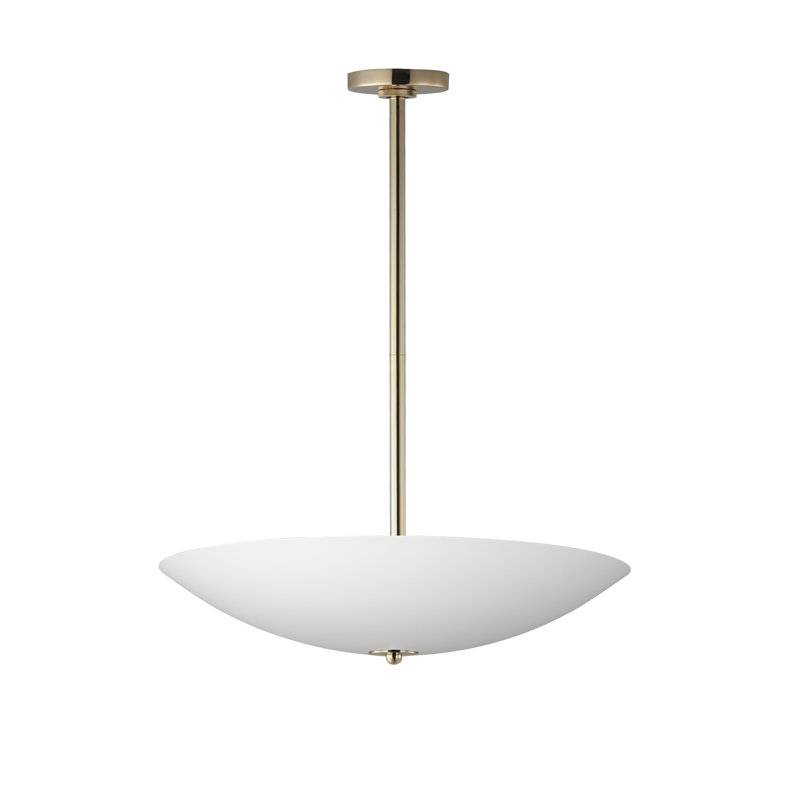 Vesta 1 - Light LED Pendant, French Gold, Matte White, 4.75" H x 23.5" W x 23.5" D