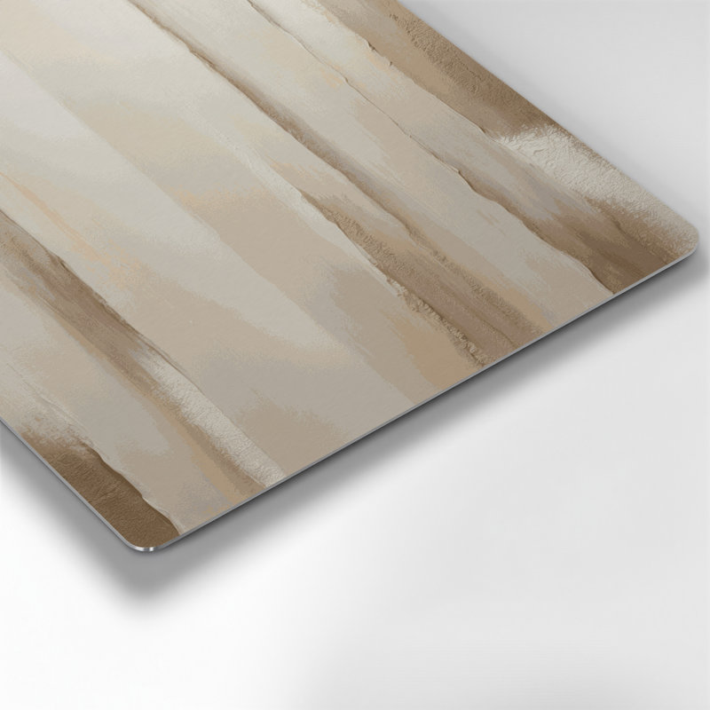 Abstrait couleur champ 100 beige art mural en métal, H 12 po x l 18 po